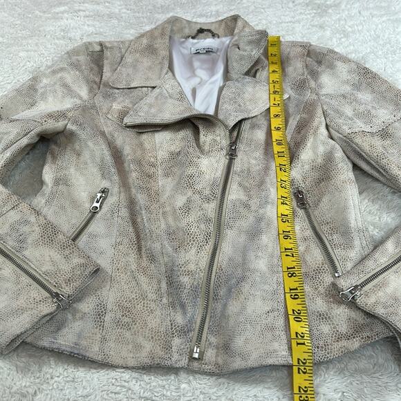 Freda faux snakeskin cream moto jacket, T3 or L - Picture 4 of 11